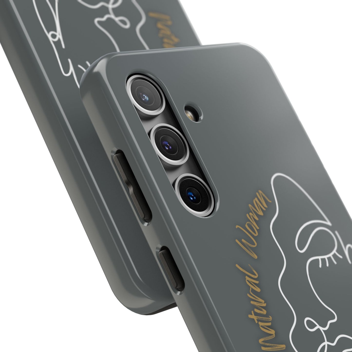 Natural Woman Half Face (WL)Tough Phone Case DARK GREY