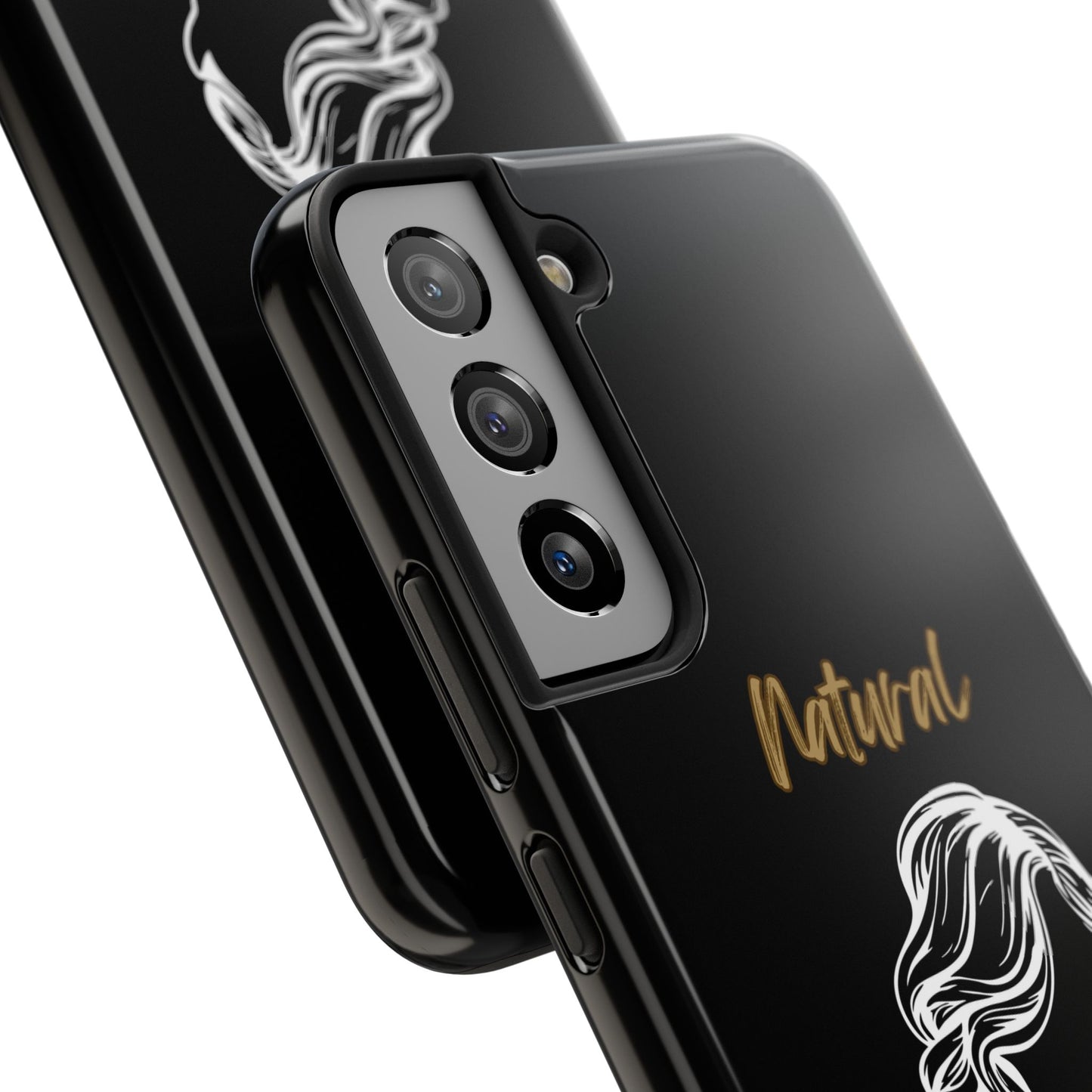 Natural Woman Long Curl (WL)Tough Phone Cases BLACK