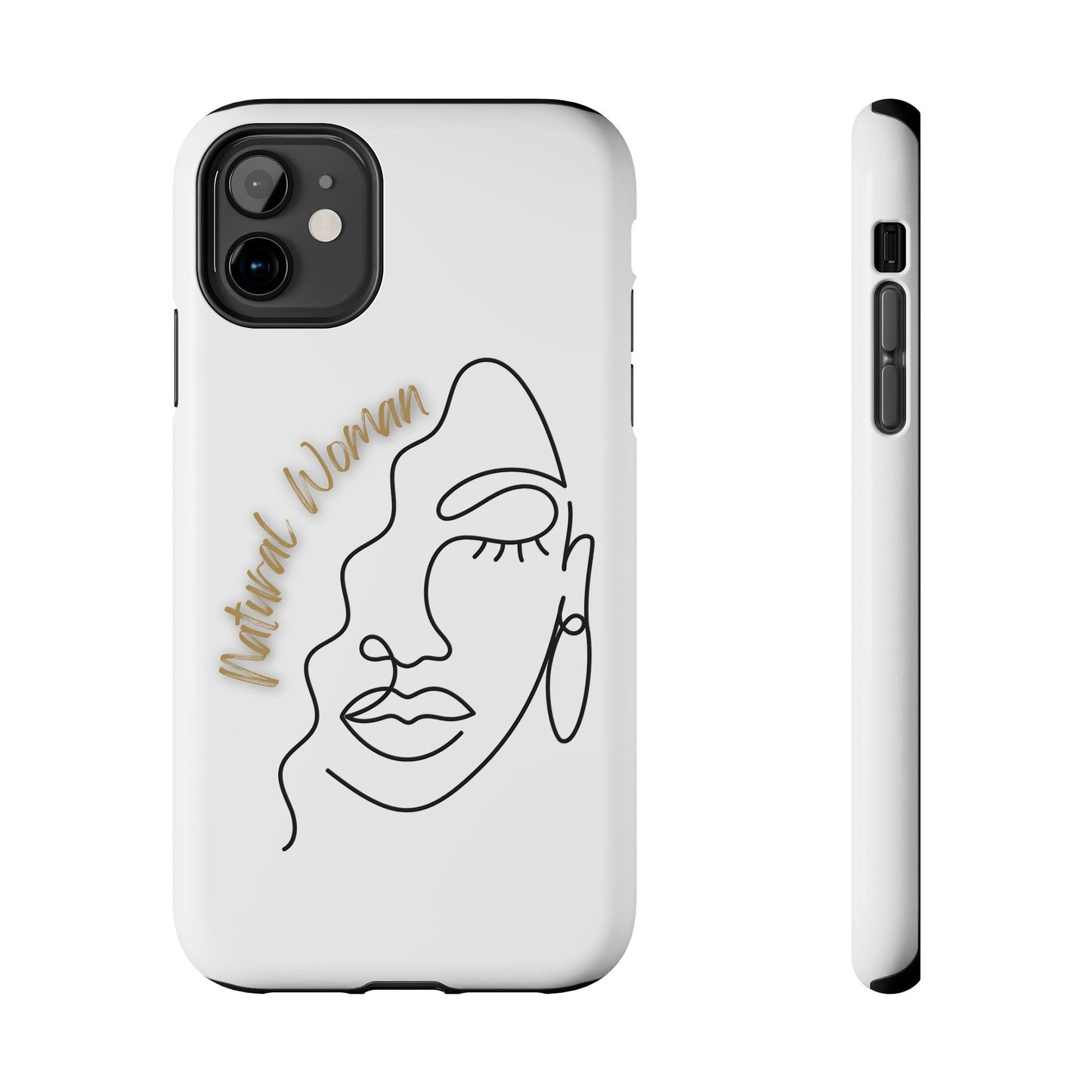 Natural Woman Half Face (BL)Tough Phone Case WHITE