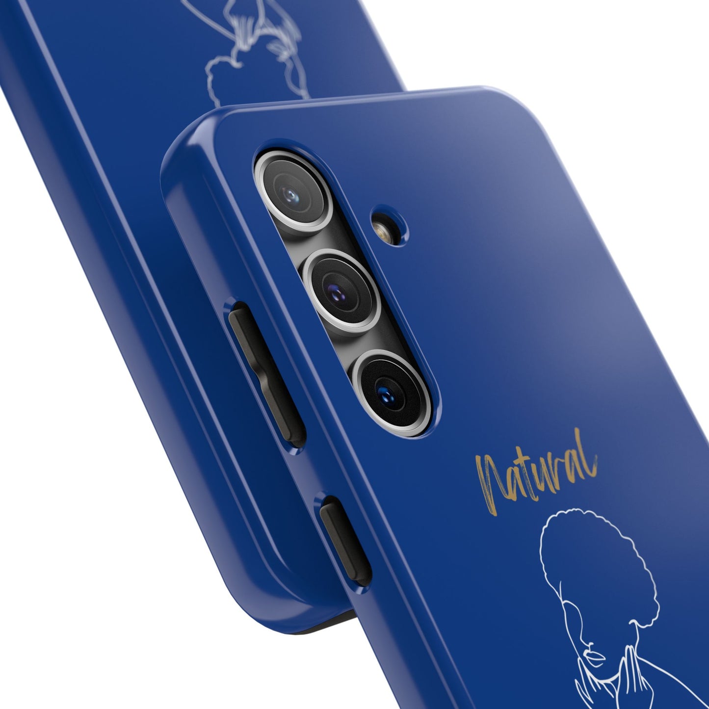 Natural Woman Cute Afro (WL)Tough Phone Cases DARK BLUE