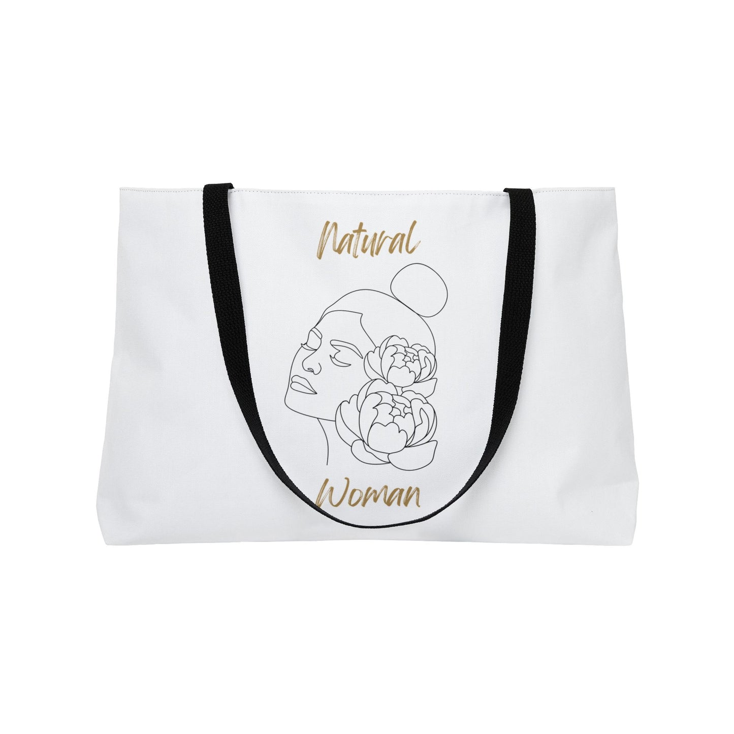 Natural Woman Bun Flower (BL) Weekender Tote Bag WHITE