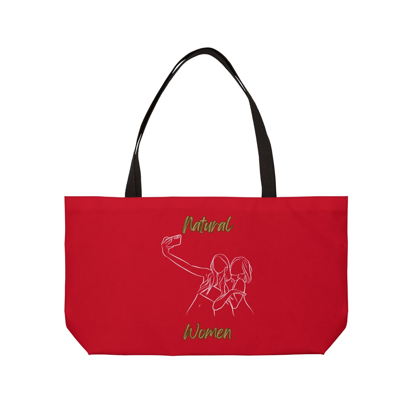 Natural Women Friends Selfie (WL) Weekender Tote Bag DARK RED