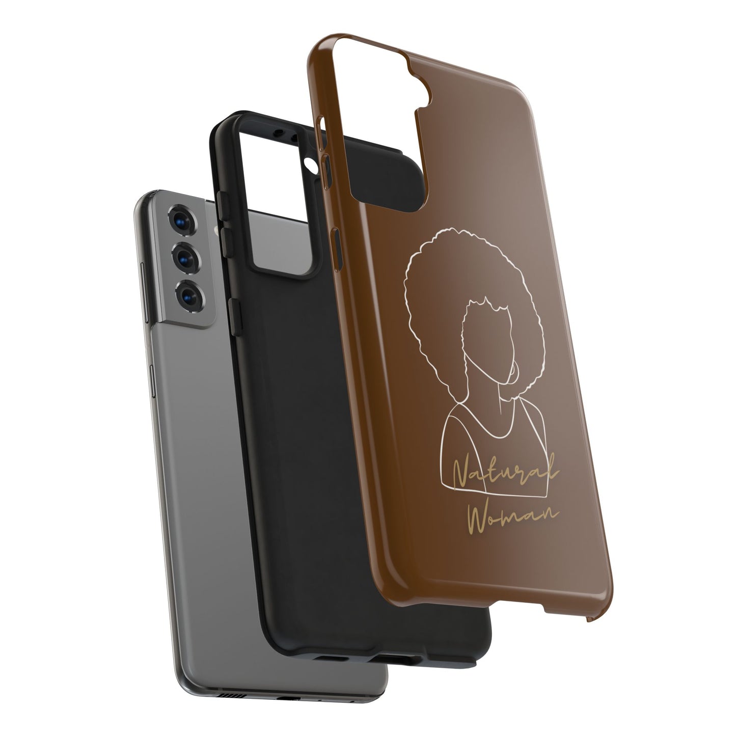 Natural Woman Afro (WL)Tough Phone Cases BROWN