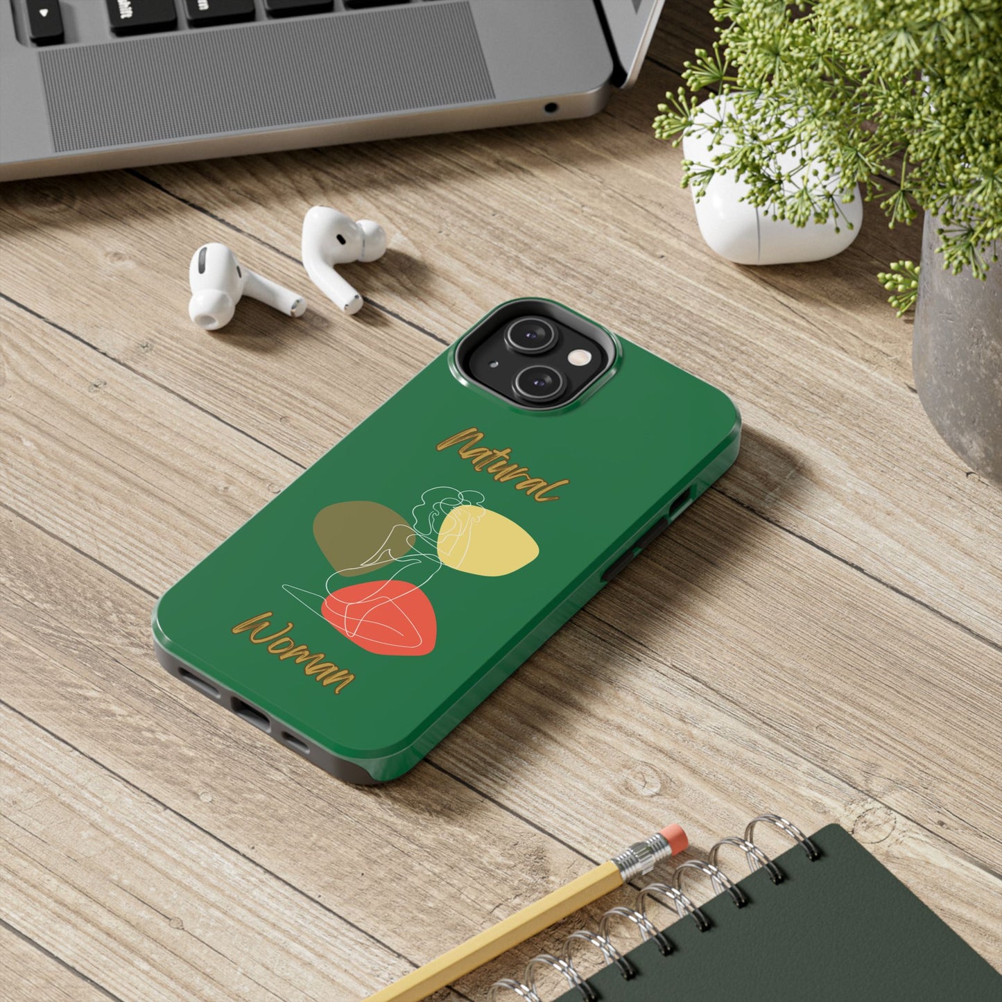 Natural Woman Colorful Pose (WL)Tough Phone Cases DARK GREEN