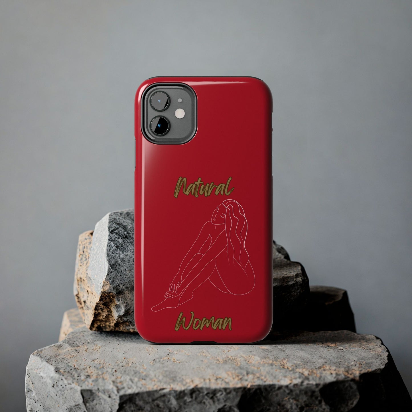 Natural Woman Beauty (WL) Tough Phone Cases DARK RED
