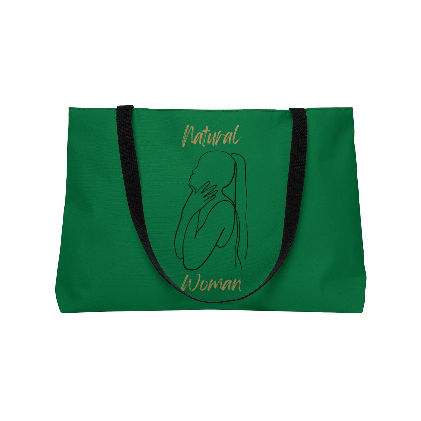 Natural Woman Ponytail (BL) Weekender Tote Bag DARK GREEN