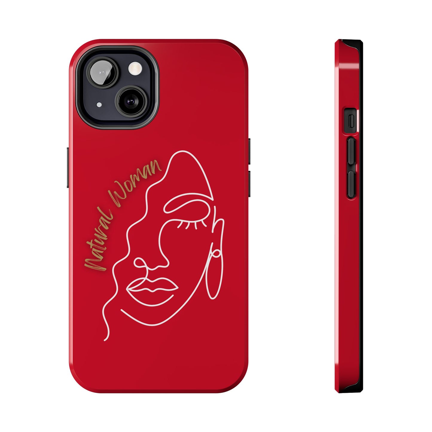 Natural Woman Half Face (WL)Tough Phone Case DARK RED
