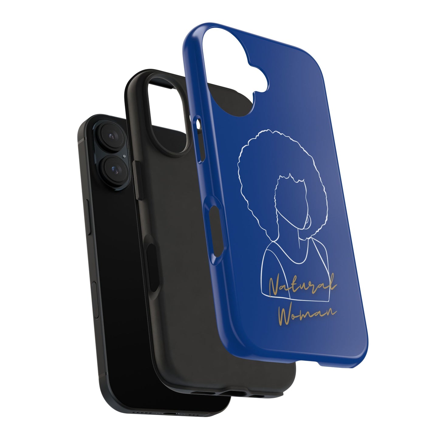 Natural Woman Afro (WL)Tough Phone Cases DARK BLUE