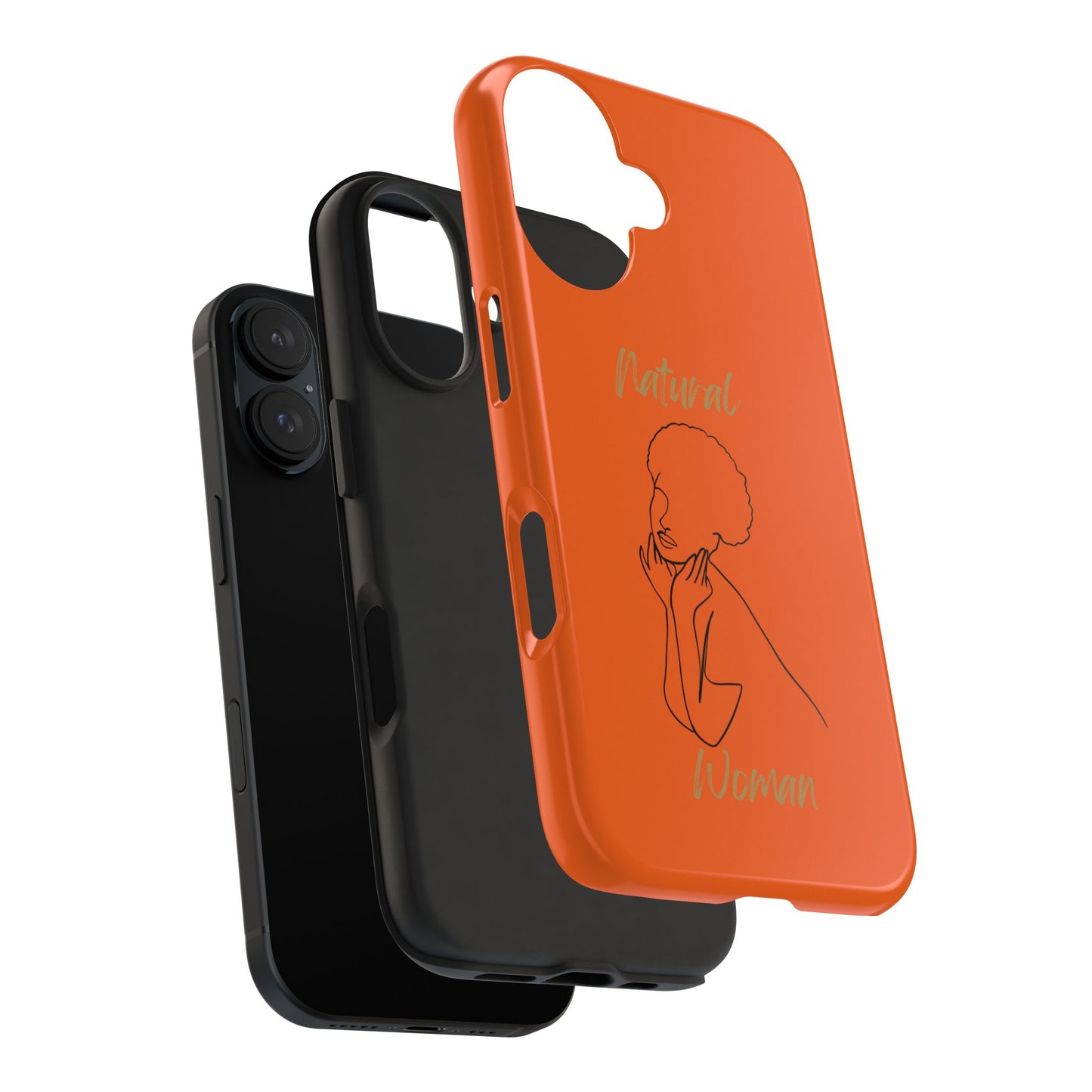 Natural Woman Cute Afro (BL)Tough Phone Cases ORANGE