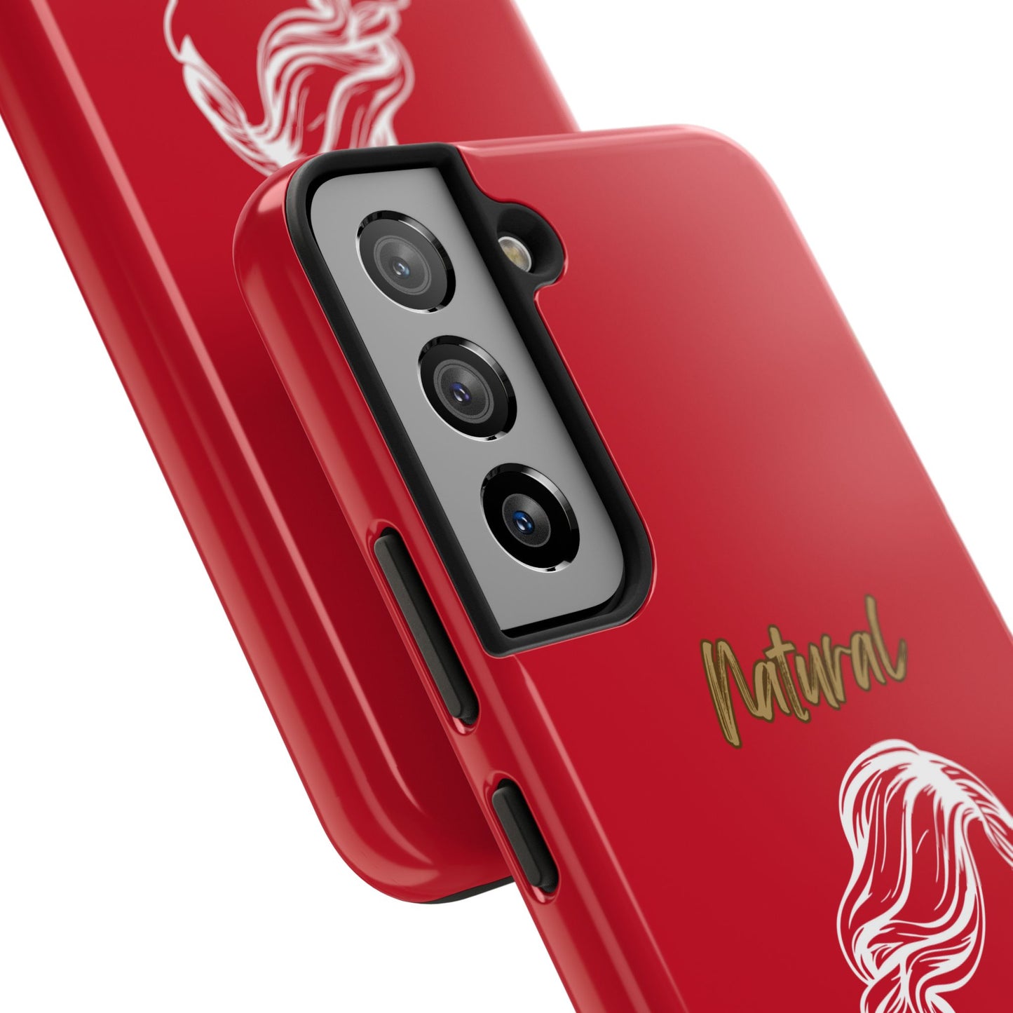 Natural Woman Long Curl (WL)Tough Phone Cases DARK RED