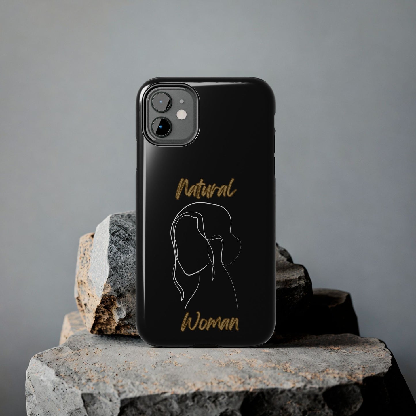 Natural Woman Hanging Hair (WL) Tough Phone Cases BLACK