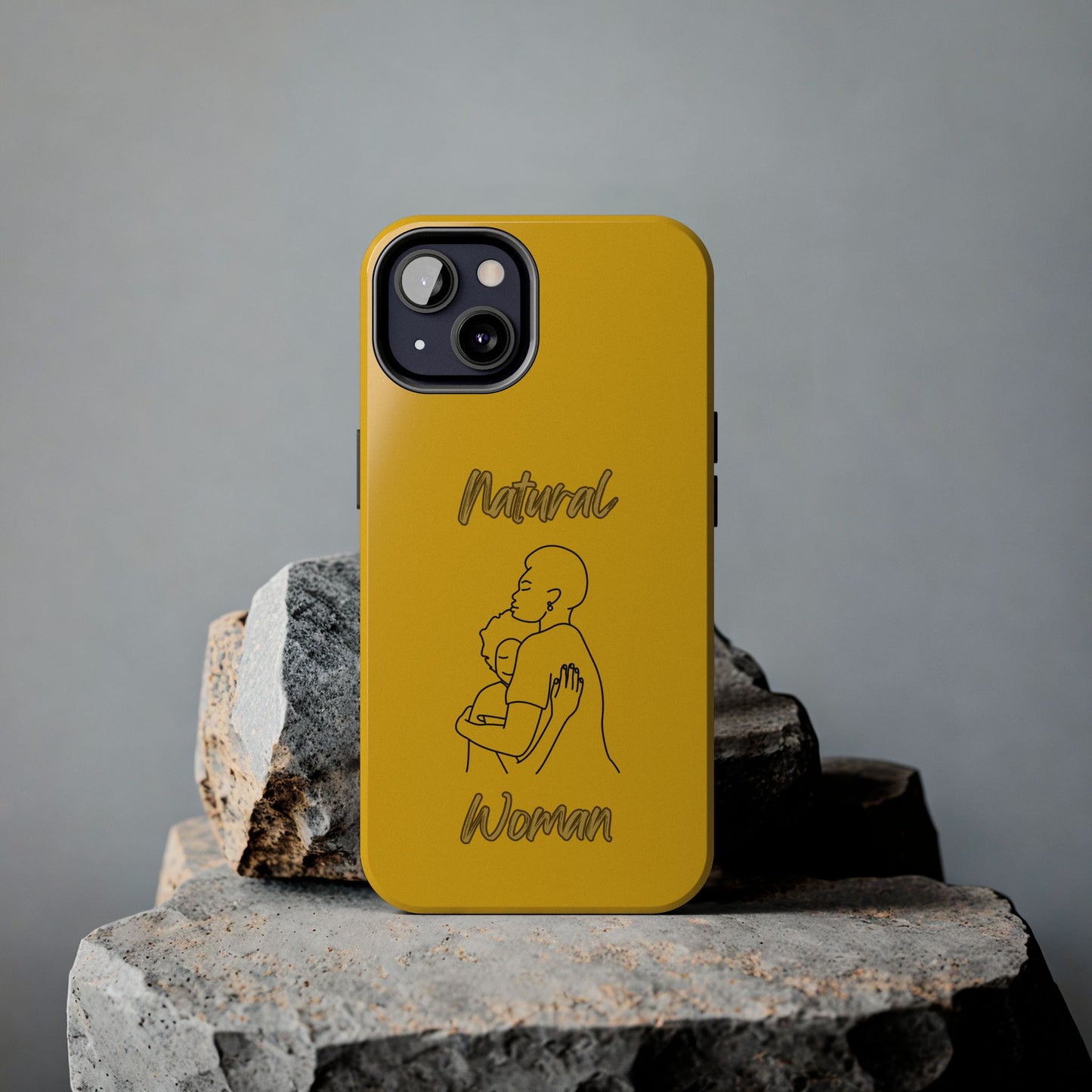 Natural Woman Safe With Momma (BL) Tough Phone Cases YELLOW