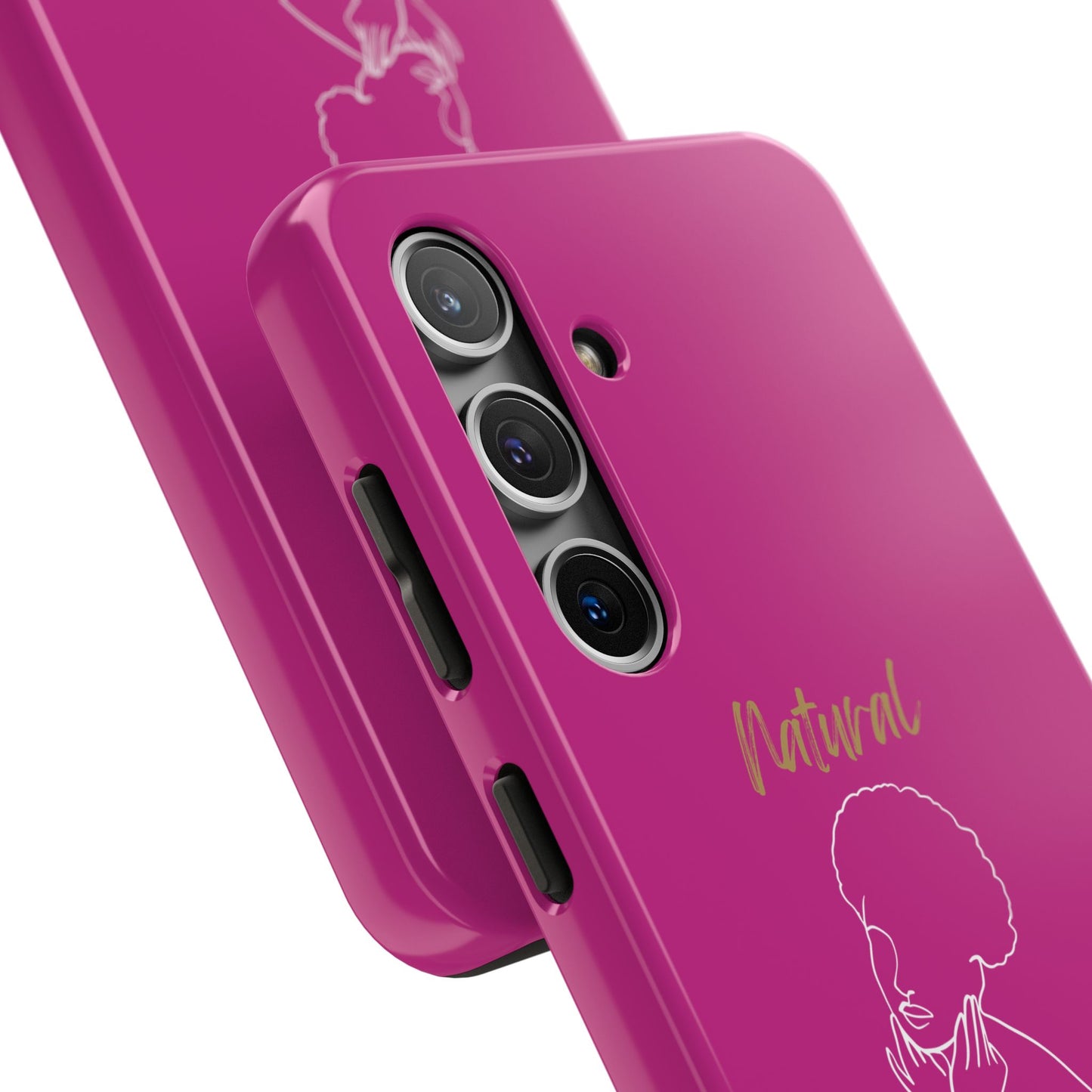 Natural Woman Cute Afro (WL)Tough Phone Cases PINK