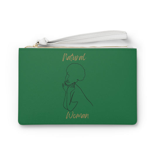 Natural Woman Cute Afro (BL) Clutch Bag DARK GREEN