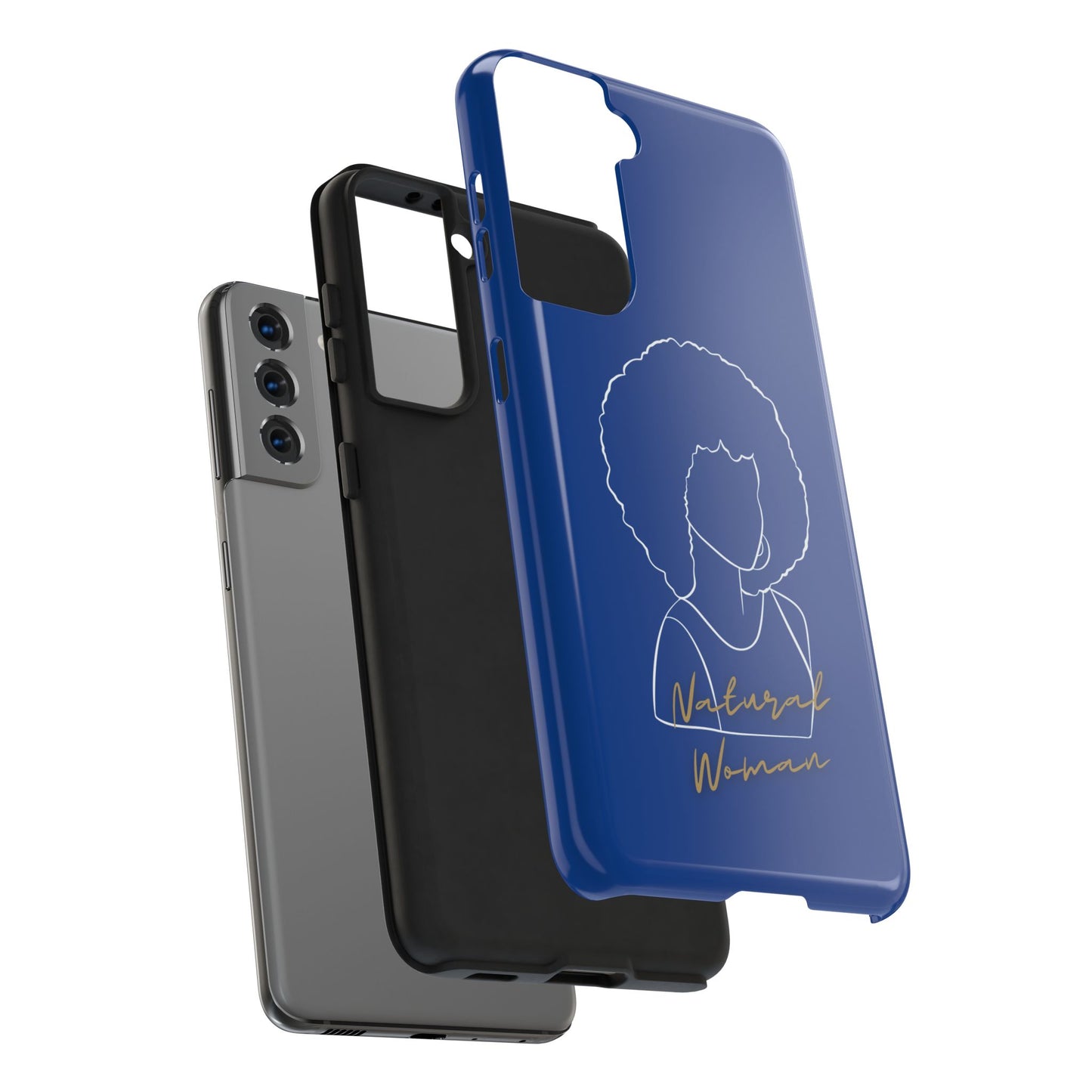 Natural Woman Afro (WL)Tough Phone Cases DARK BLUE