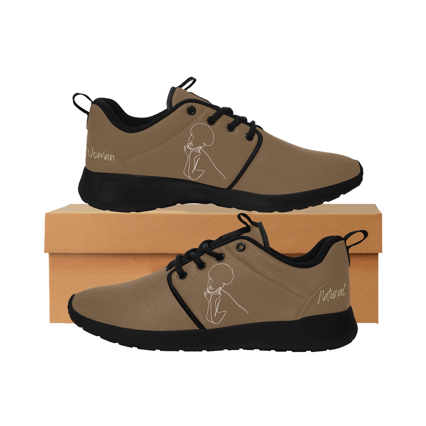 Natural Woman CUTE AFRO (WL) BROWN w/ Black Sole Sneakers