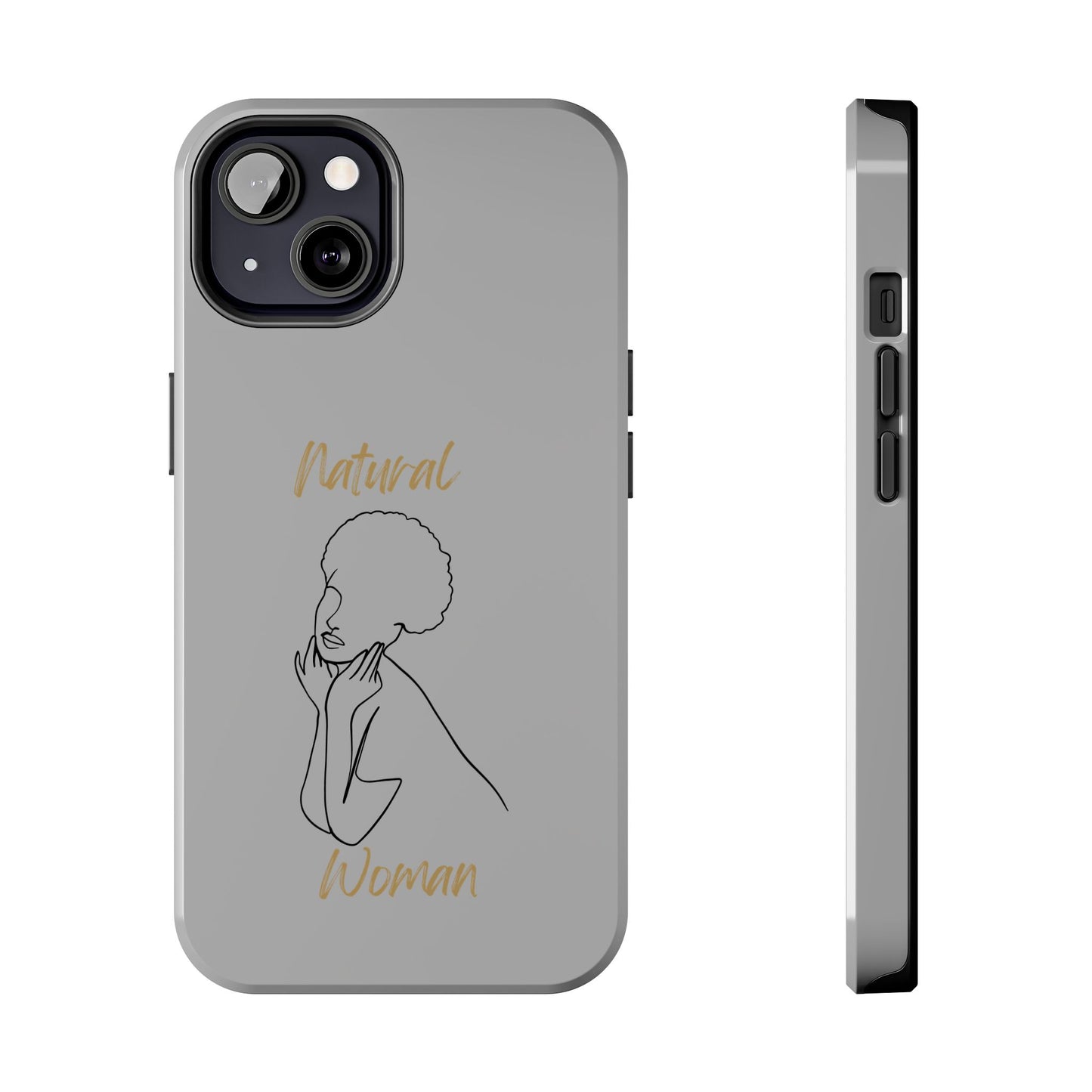 Natural Woman Cute Afro (BL)Tough Phone Cases LIGHT GREY