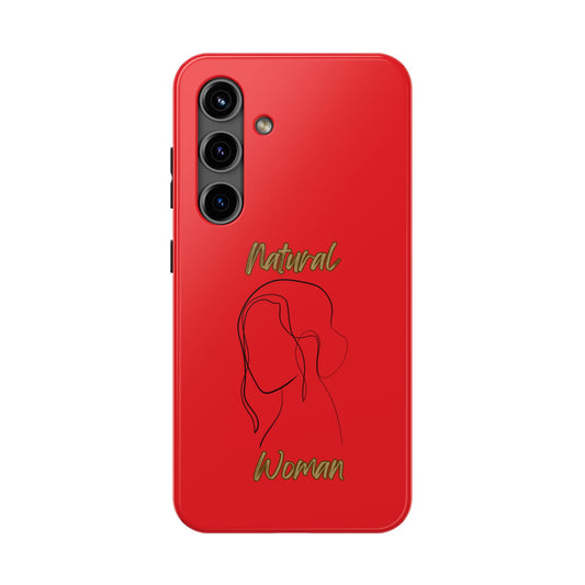 Natural Woman Hanging Hair (BL) Tough Phone Cases RED