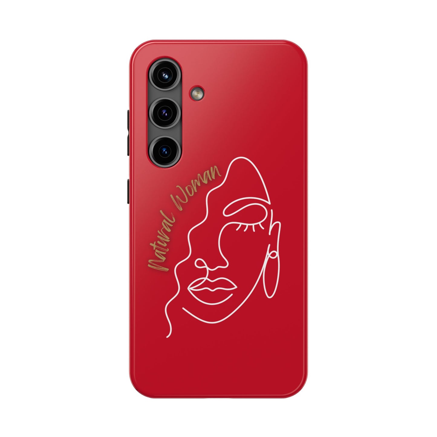 Natural Woman Half Face (WL)Tough Phone Case DARK RED