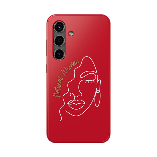 Natural Woman Half Face (WL)Tough Phone Case DARK RED