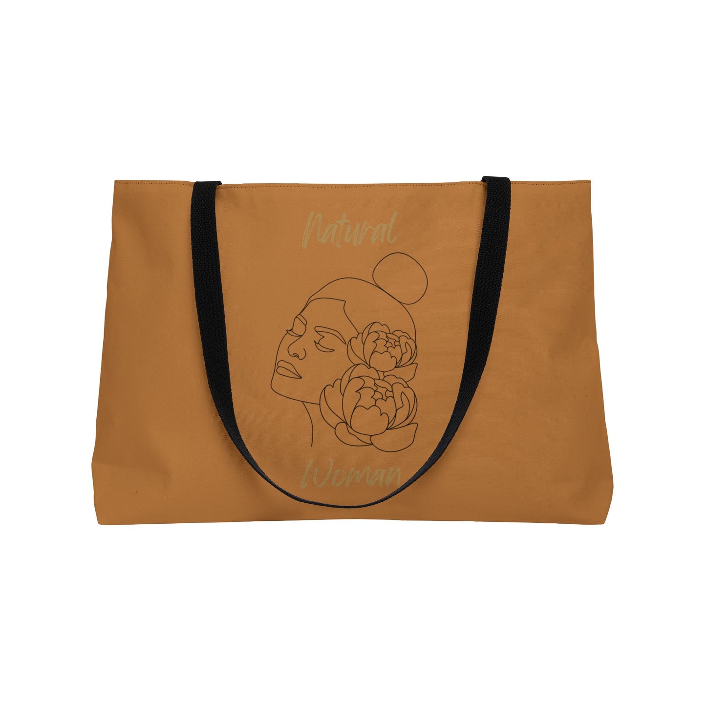 Natural Woman Bun Flower (BL) Weekender Tote Bag LIGHT BROWN