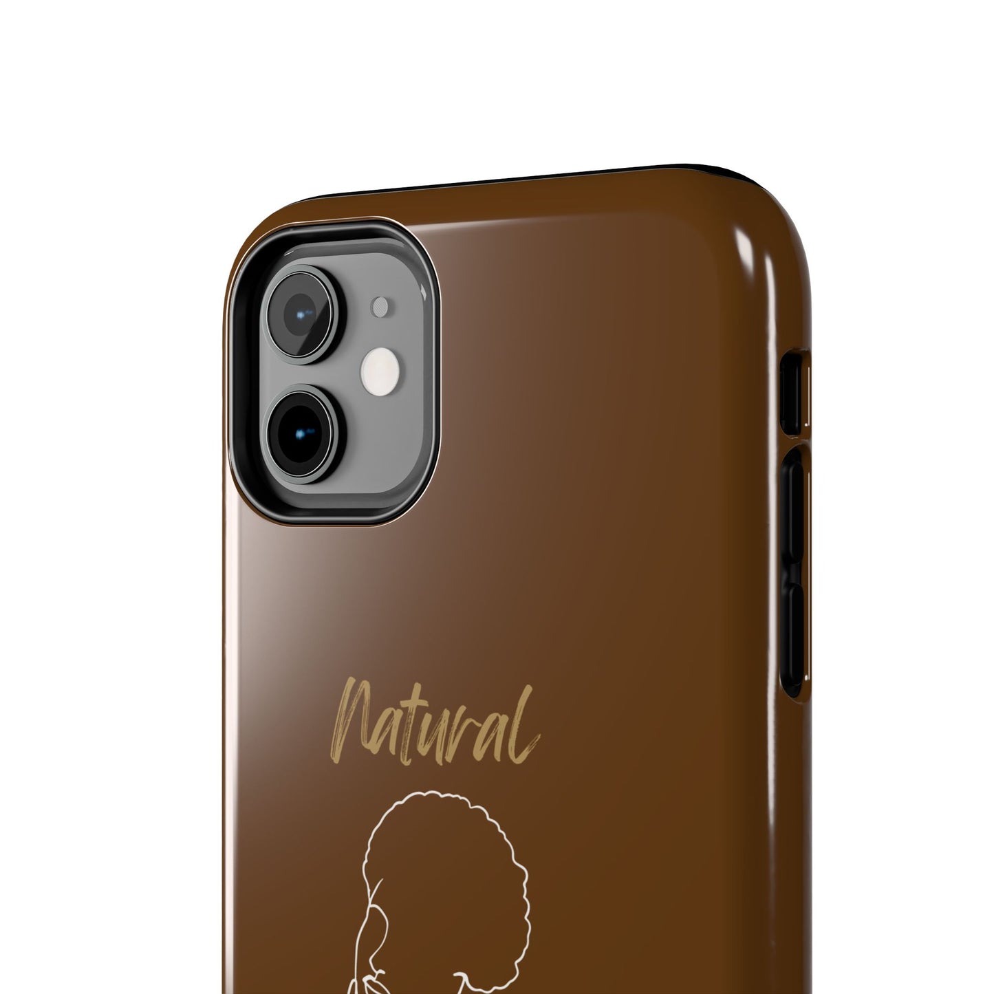 Natural Woman Cute Afro(WL)Tough Phone Cases BROWN