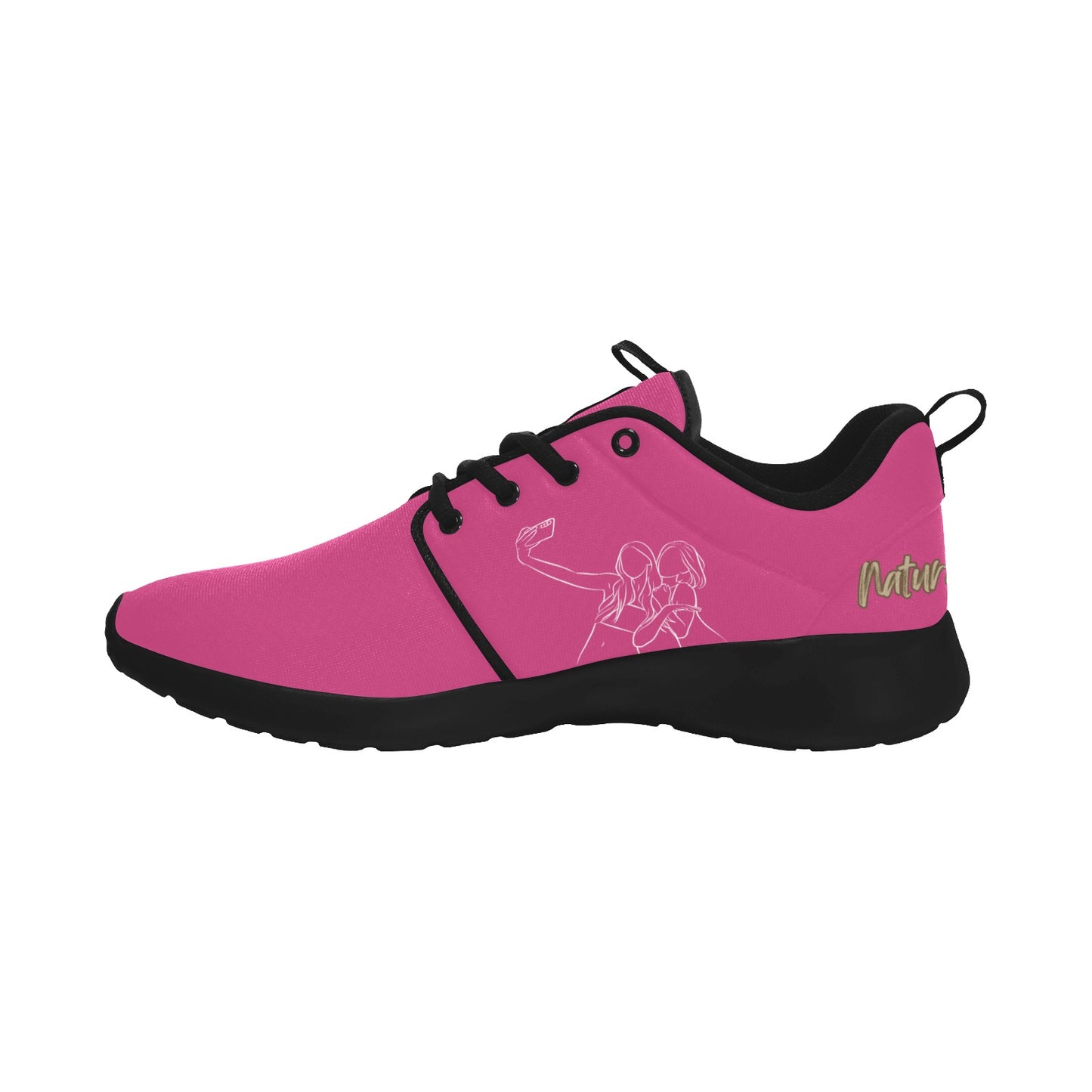 Natural Women FRIENDS SELFIE (WL) NEON PINK w/ Black Sole Sneakers