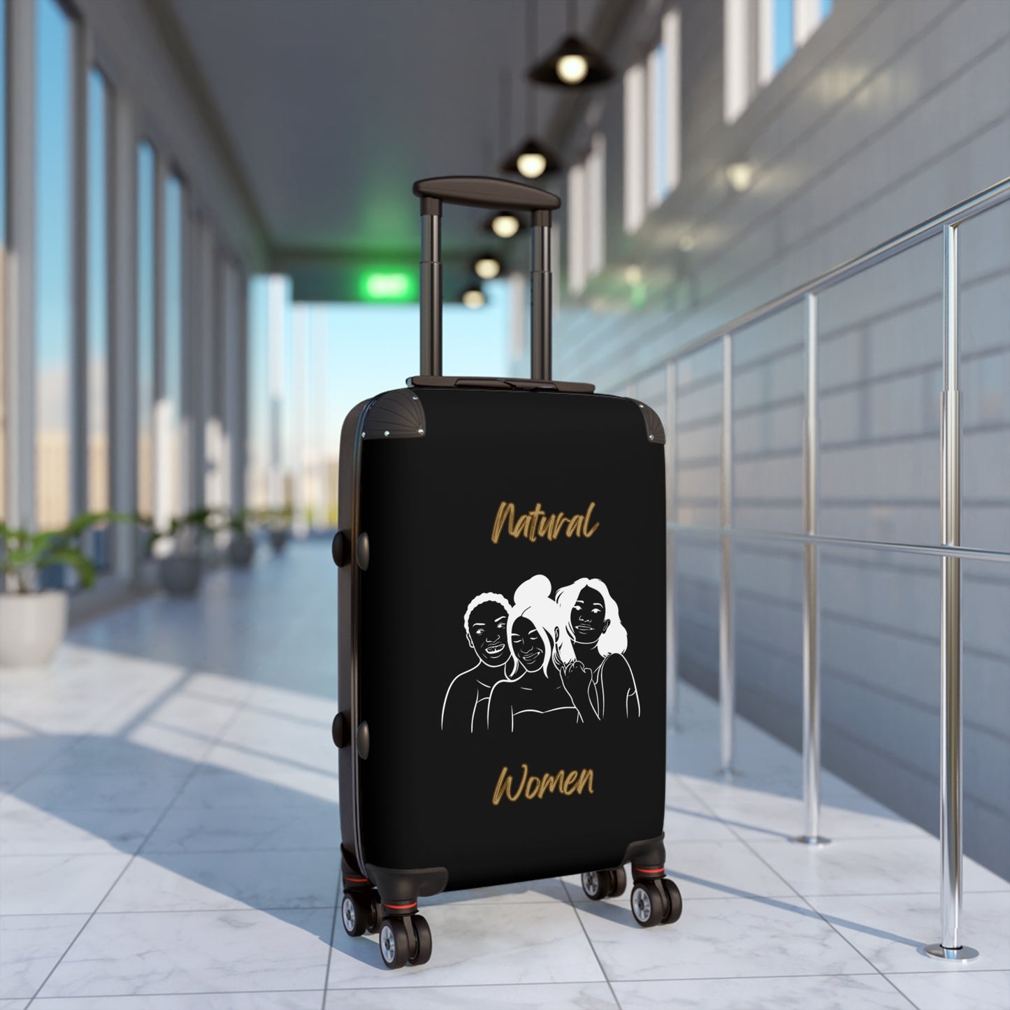 Natural Woman Laughing Friends (WL) Suitcase BLACK