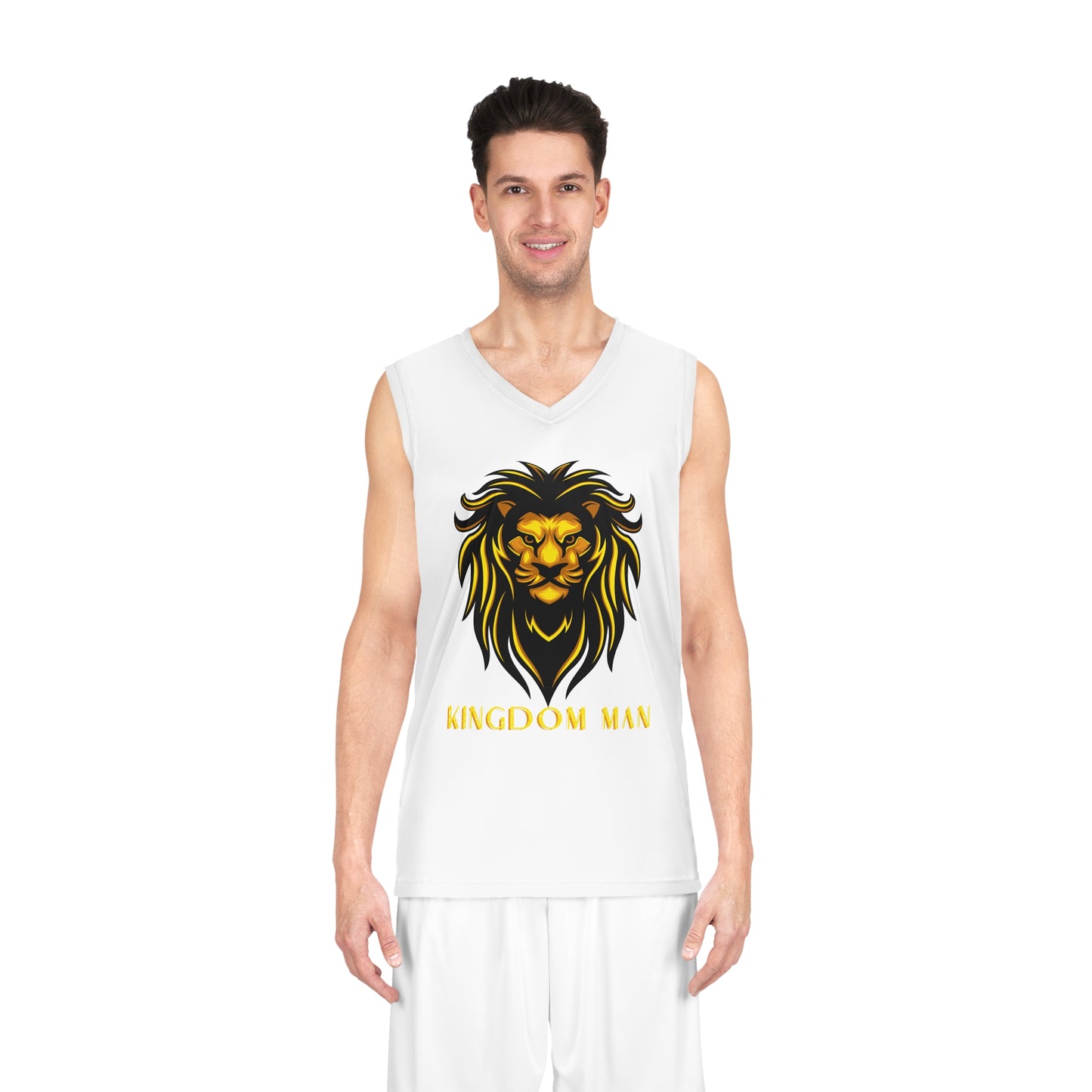 Kingdom Man (Gold) Basketball Jersey WHITE