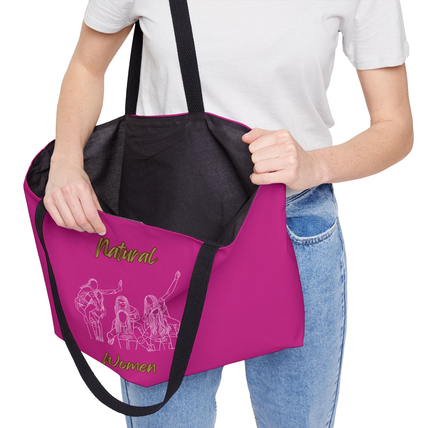 Natural Women Piggy Back (WL) Weekender Tote Bag PINK