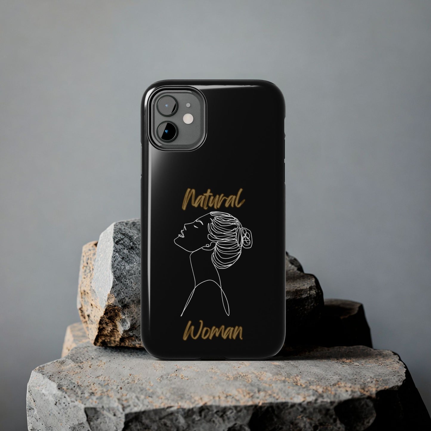 Natural Woman Wet Bun (WL) Tough Phone Cases BLACK