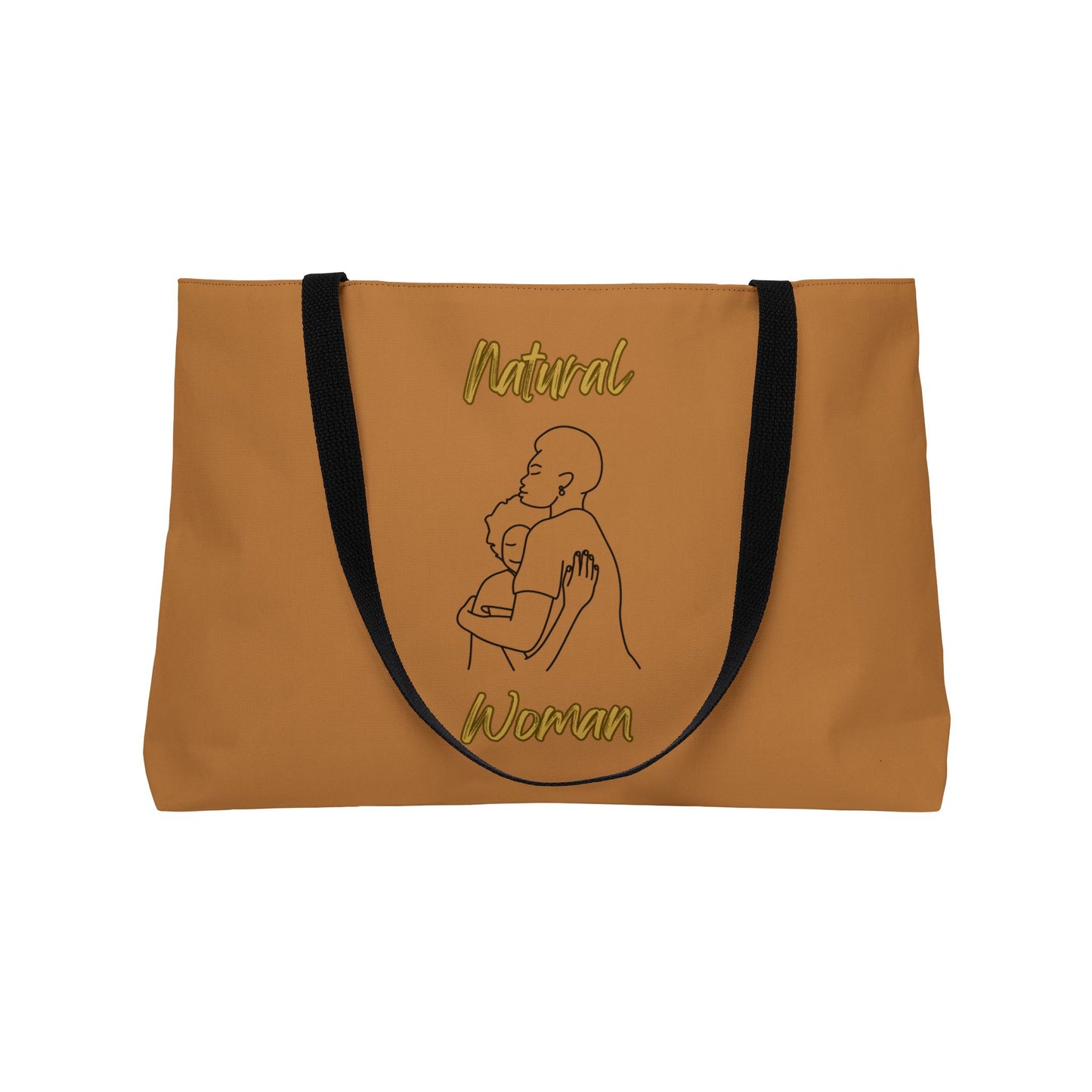 Natural Woman Safe With Momma (BL) Weekender Tote Bag LIGHT BROWN