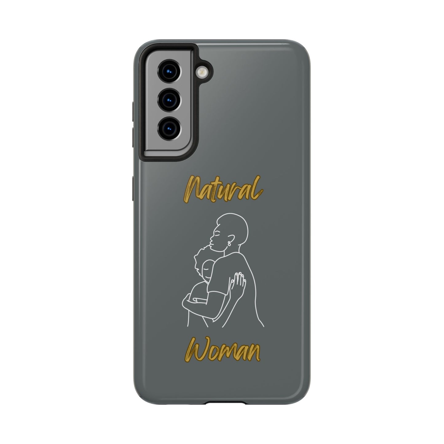Natural Woman Safe With Momma (WL) Tough Phone Cases DARK GREY