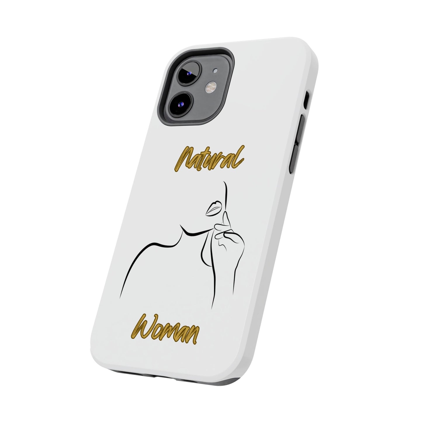 Natural Woman Chin Up (BL)Tough Phone Cases WHITE