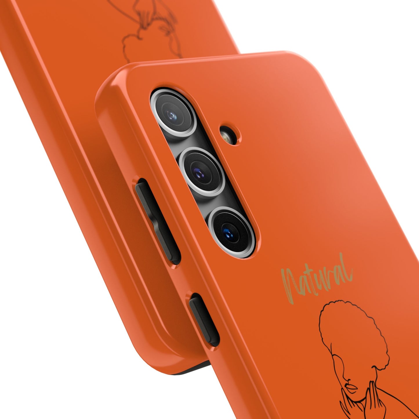 Natural Woman Cute Afro (BL)Tough Phone Cases ORANGE