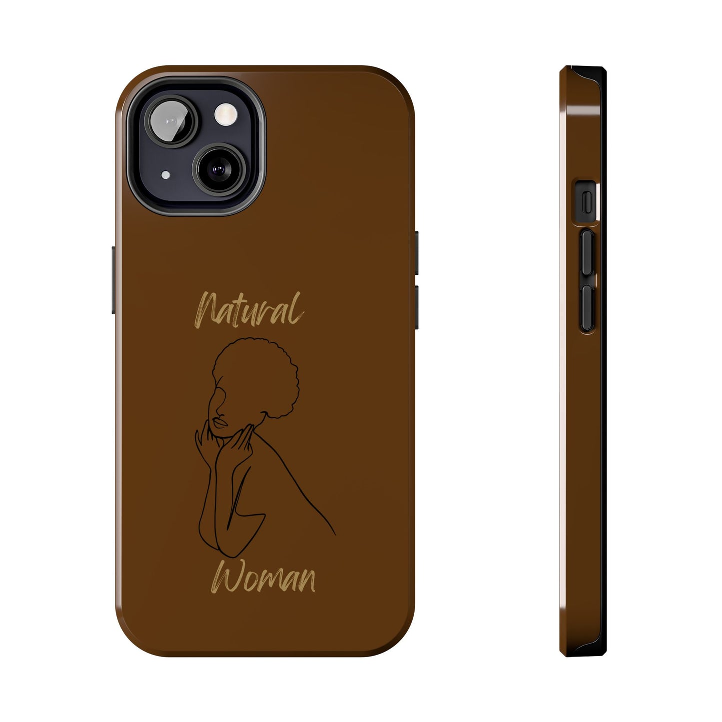 Natural Woman Cute Afro (BL)Tough Phone Cases BROWN