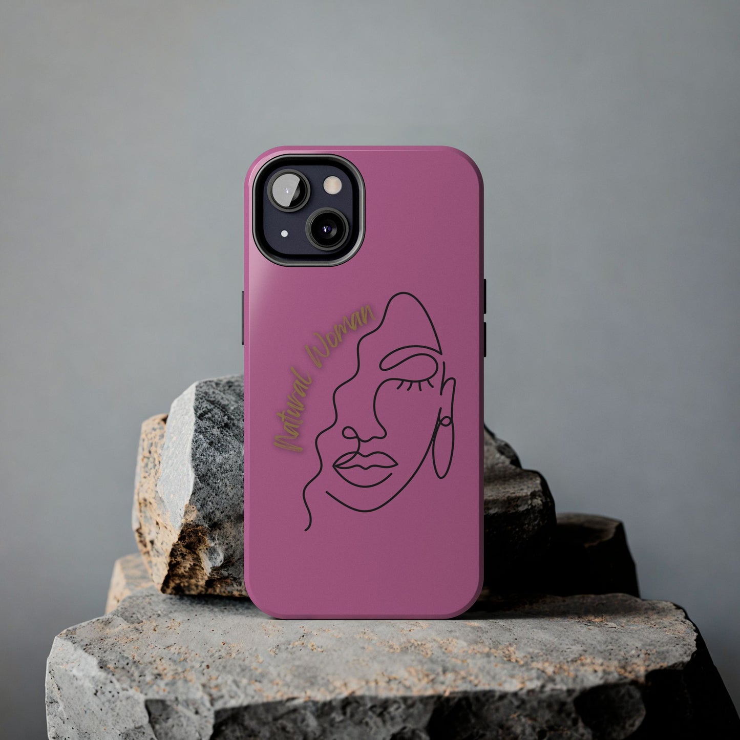 Natural Woman Half Face (BL)Tough Phone Case LIGHT PINK