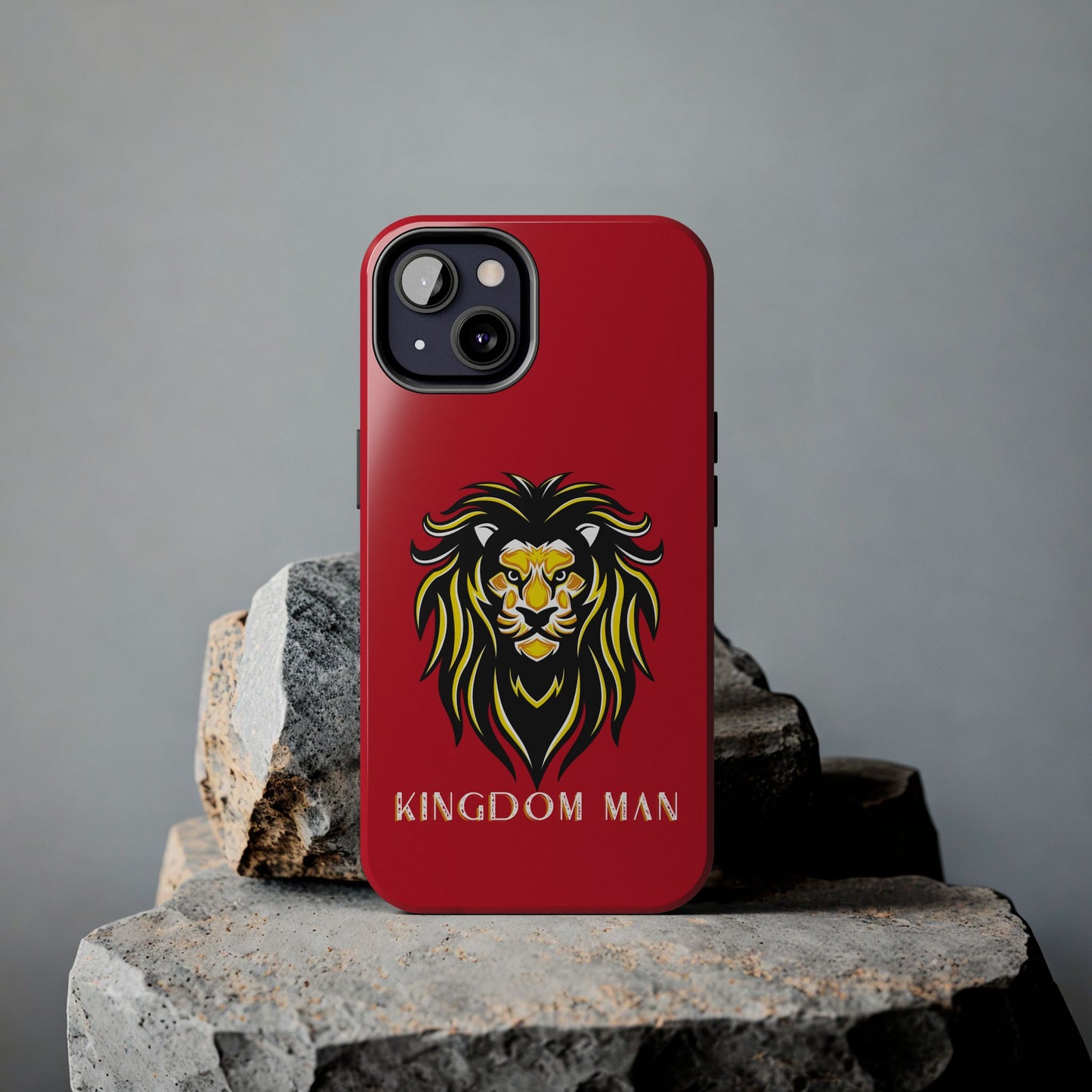 Kingdom Man (White-Gold Label) Tough Phone Case DARK RED