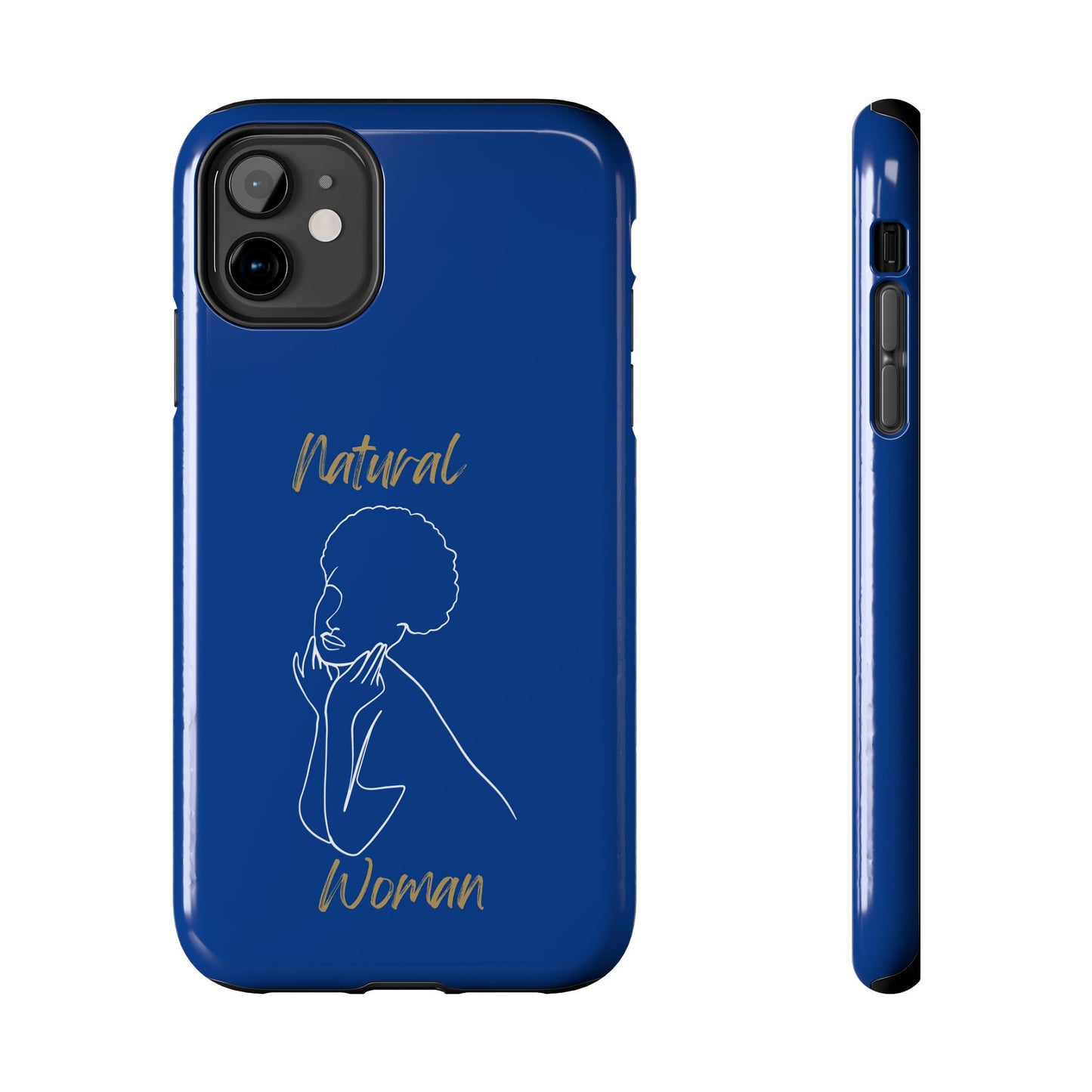 Natural Woman Cute Afro (WL)Tough Phone Cases DARK BLUE