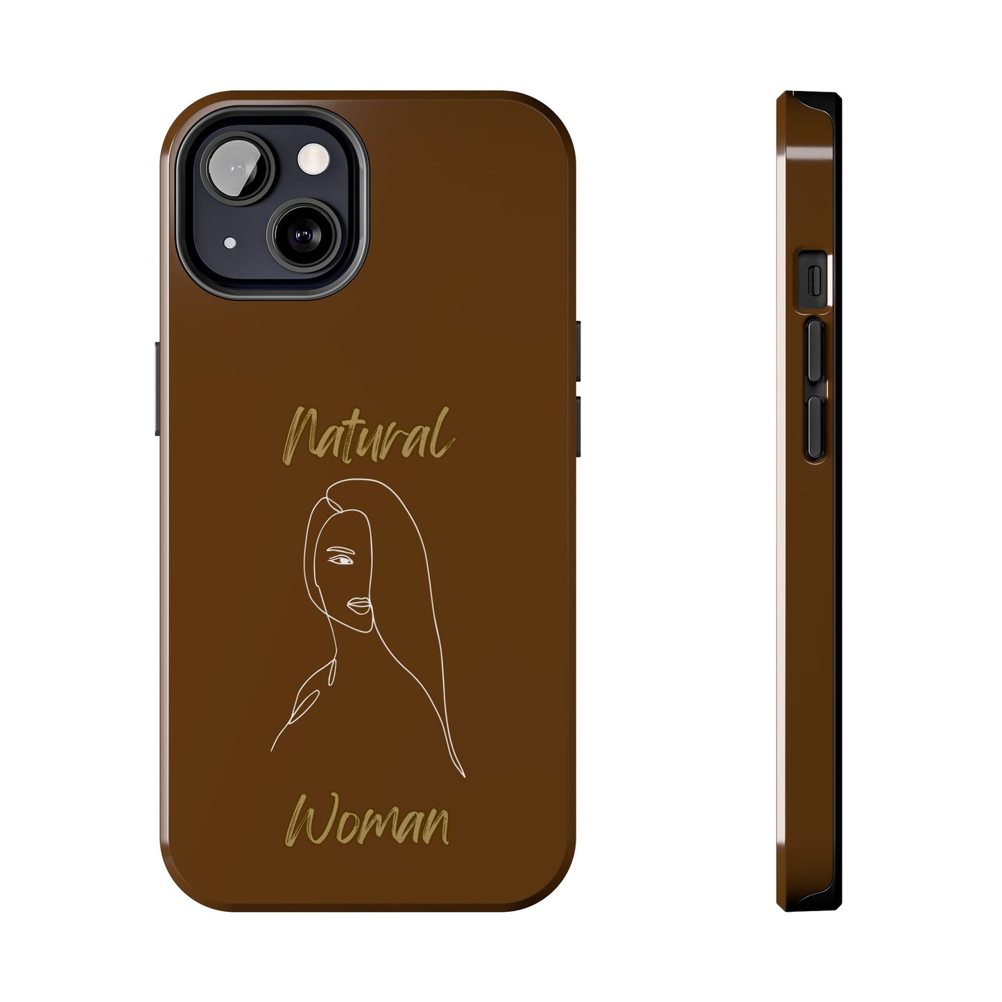 Natural Woman Covered Eye (WL)Tough Phone Cases BROWN