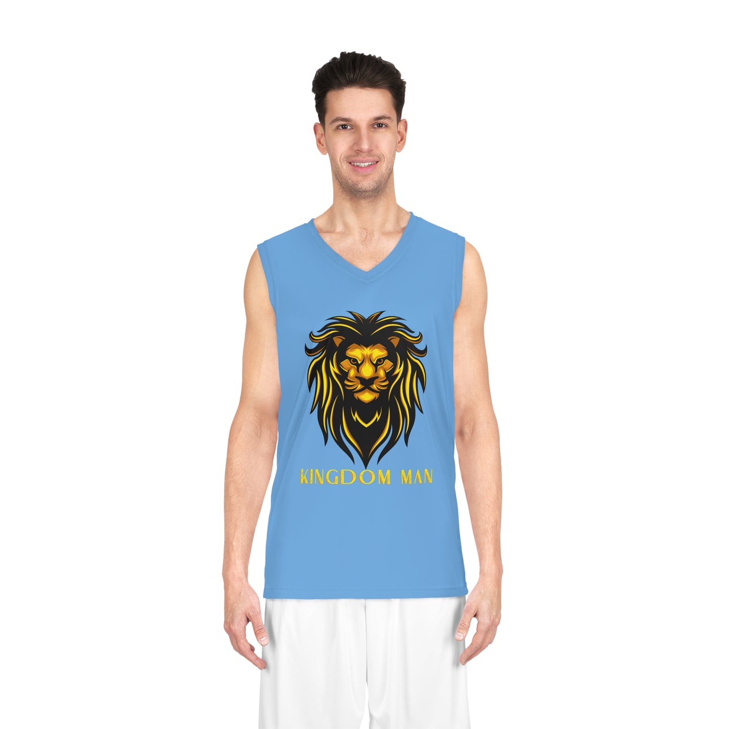 Kingdom Man (Gold) Basketball Jersey LIGHT BLUE