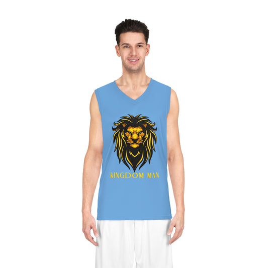 Kingdom Man (Gold) Basketball Jersey LIGHT BLUE