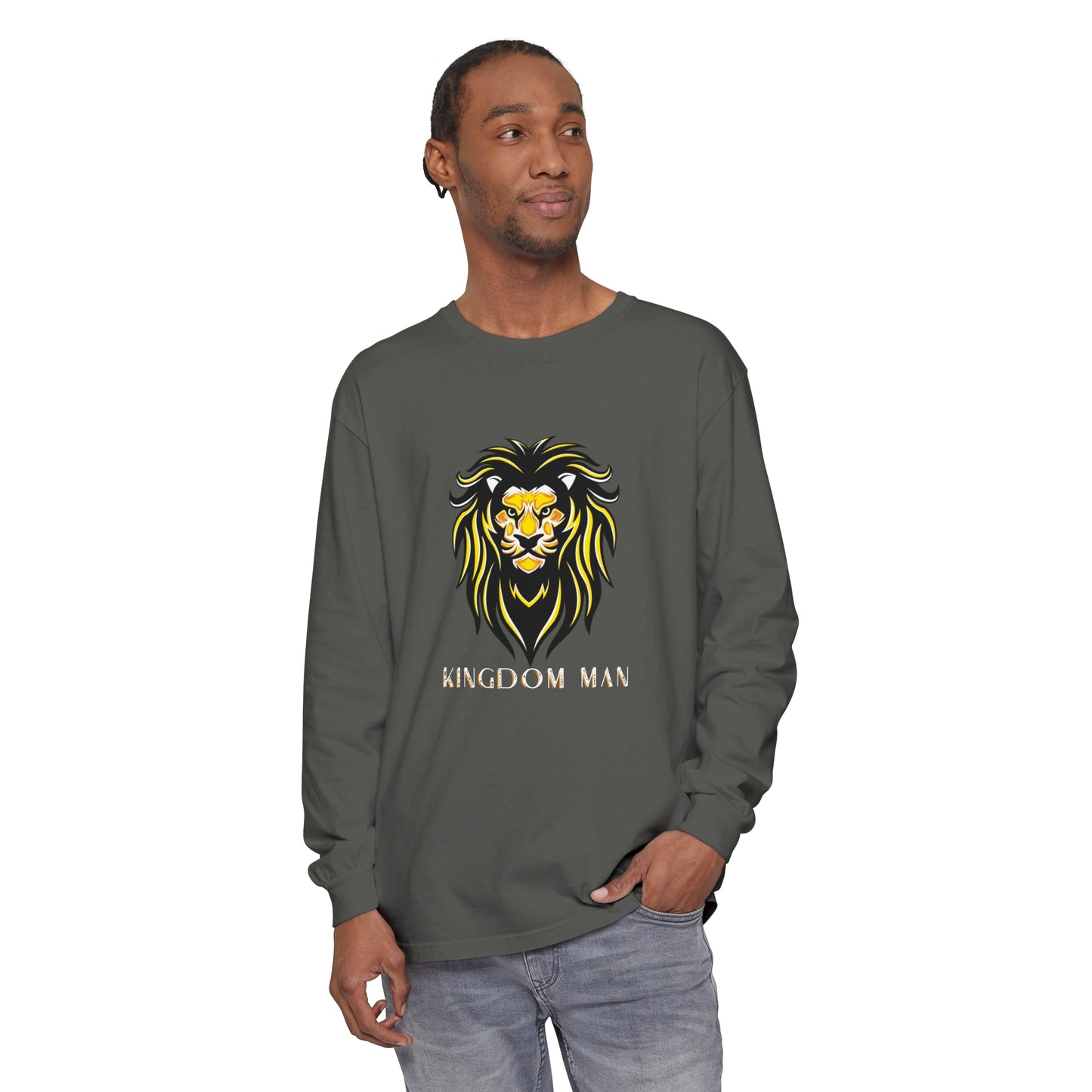 Kingdom Man (White/Gold) Long Sleeve T-Shirt