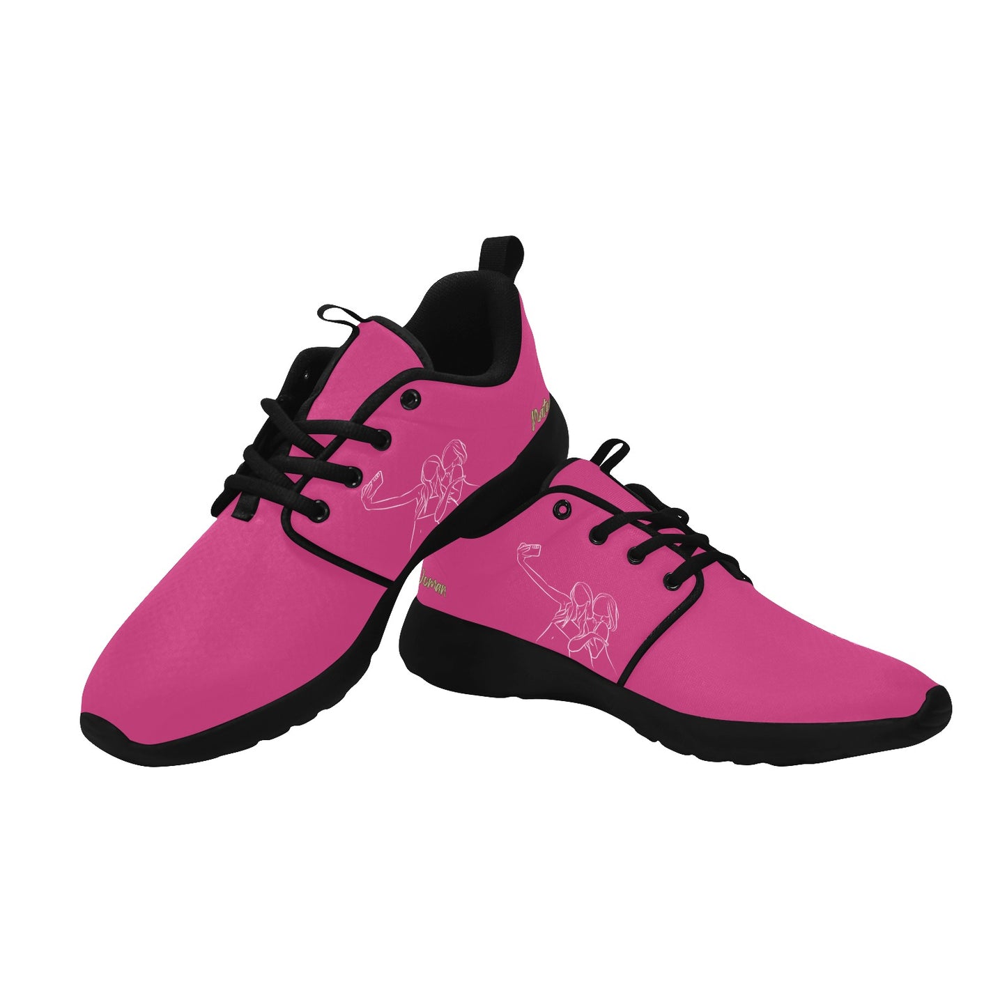 Natural Women FRIENDS SELFIE (WL) NEON PINK w/ Black Sole Sneakers