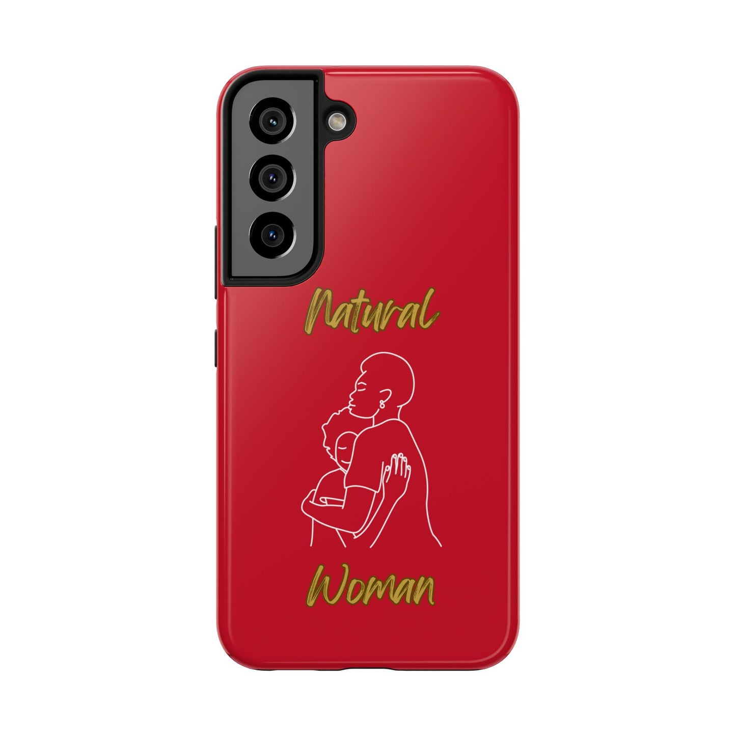 Natural Woman Safe With Momma (WL) Tough Phone Cases DARK RED