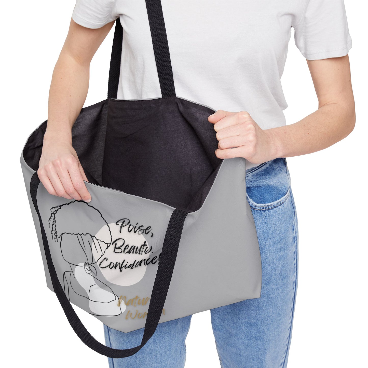 Natural Woman Puff (BL) Weekender Tote Bag LIGHT GREY