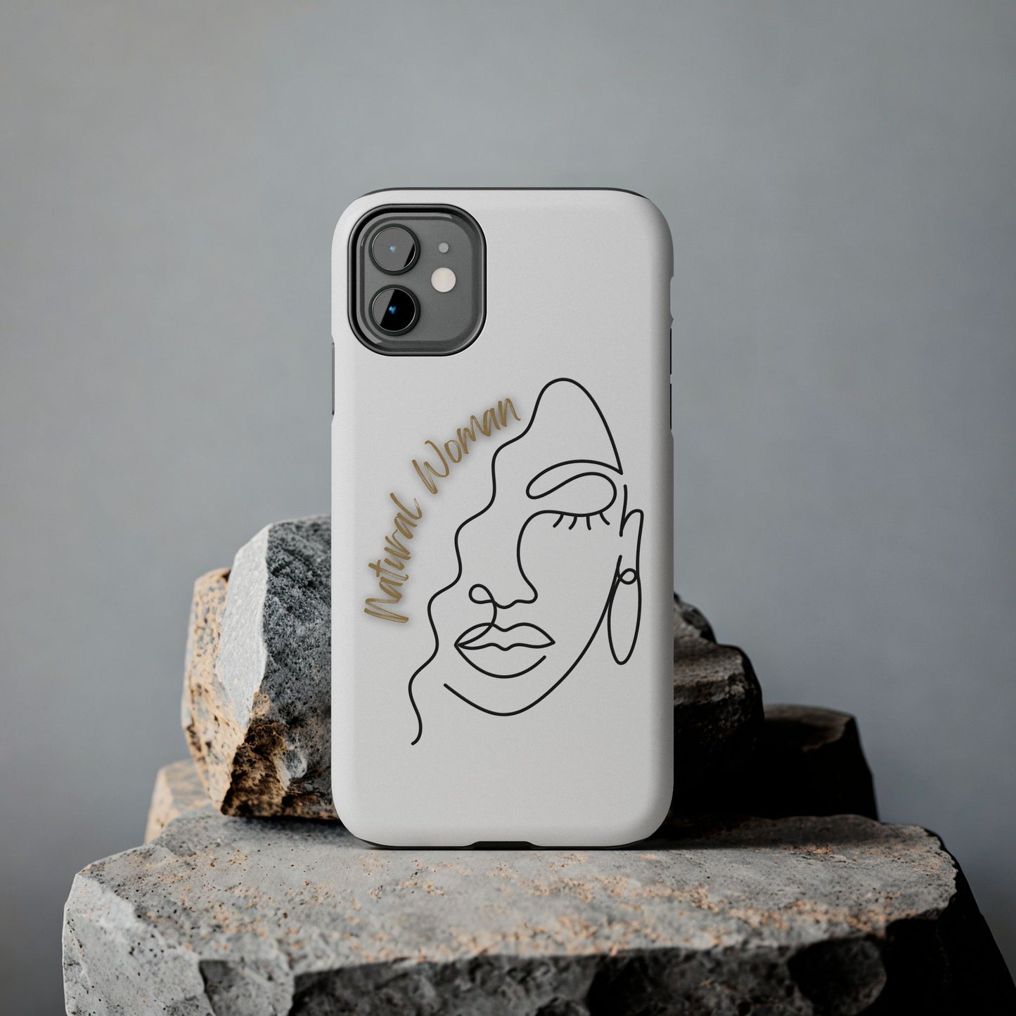 Natural Woman Half Face (BL)Tough Phone Case WHITE