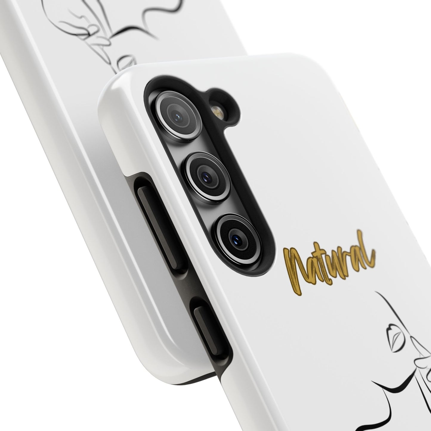 Natural Woman Chin Up (BL)Tough Phone Cases WHITE