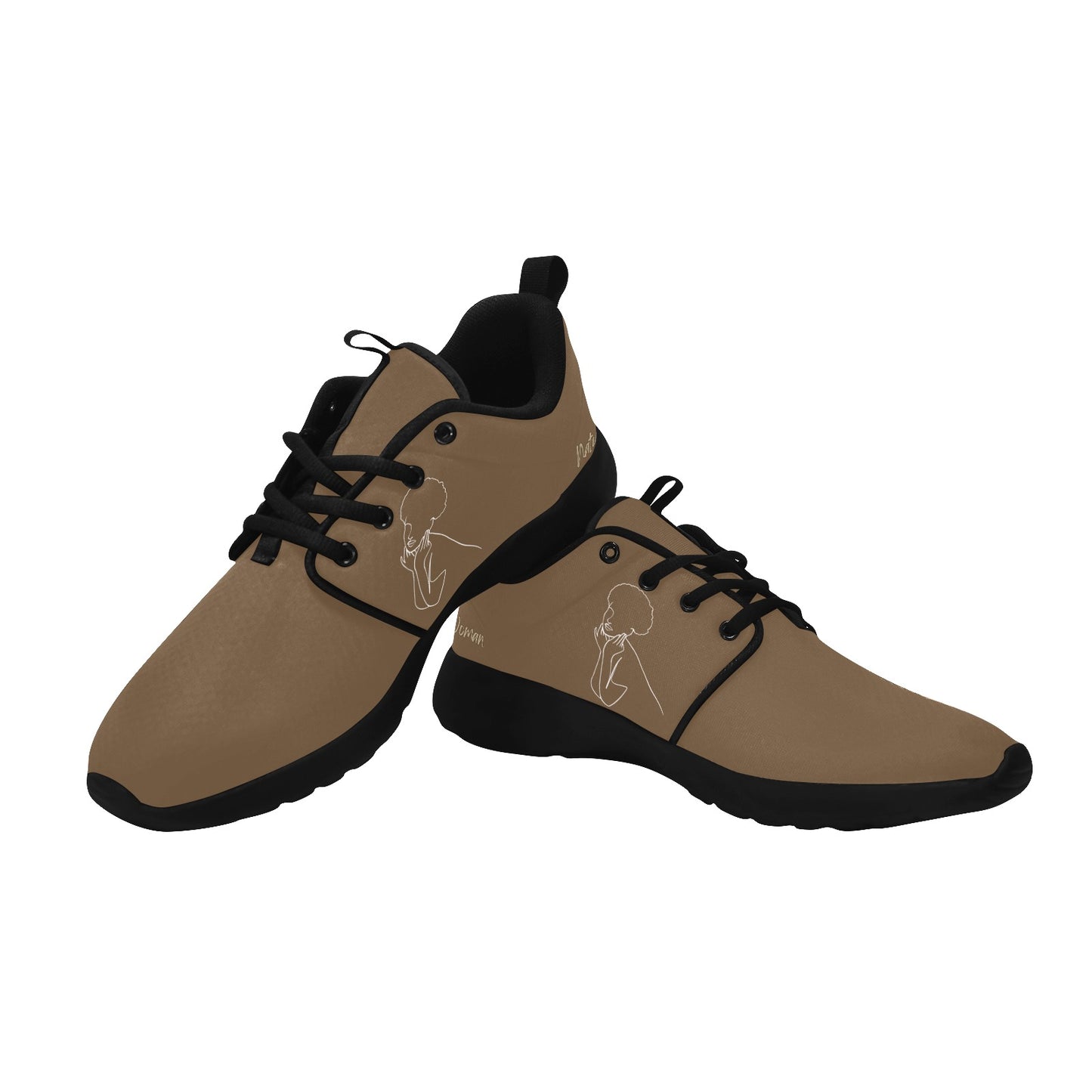 Natural Woman CUTE AFRO (WL) BROWN w/ Black Sole Sneakers