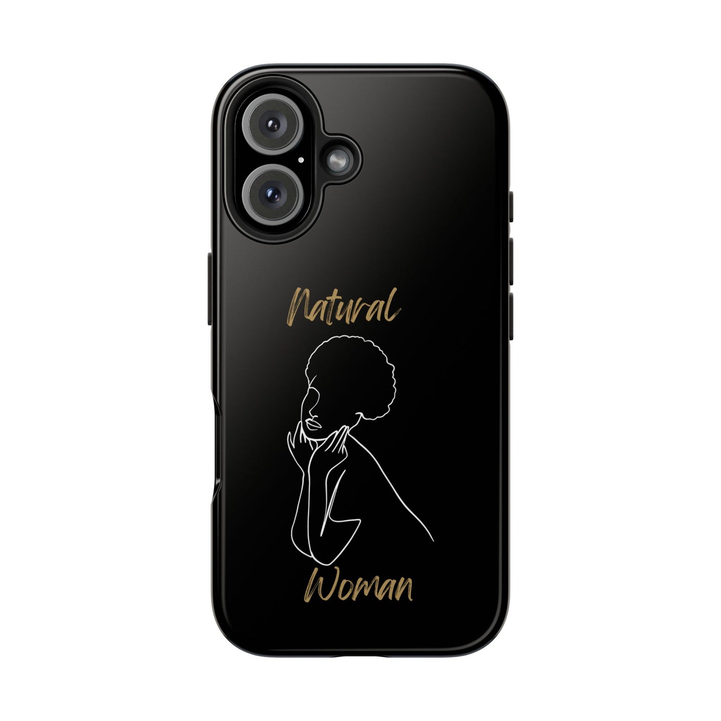 Natural Woman Cute Afro(WL)Tough Phone Cases BLACK